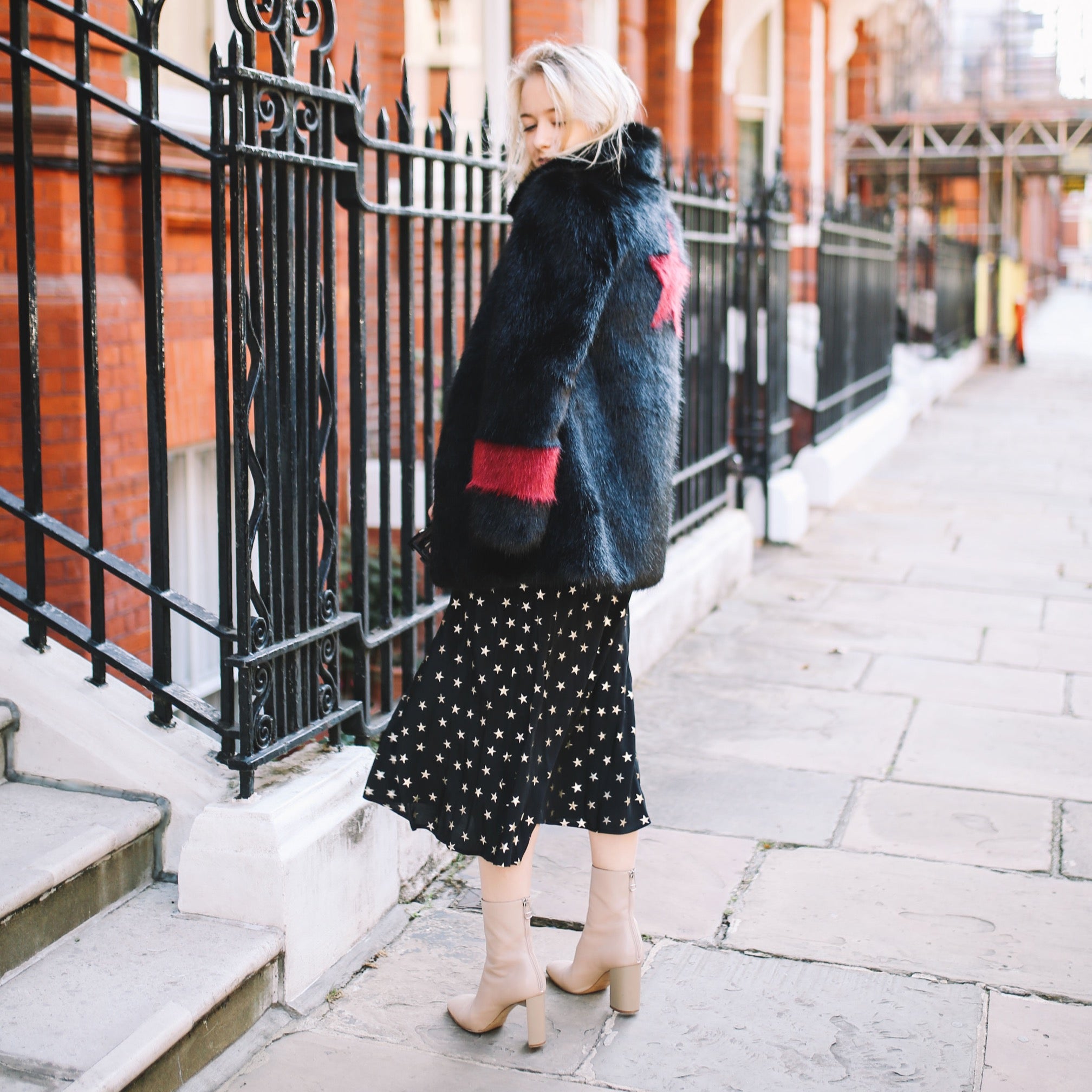 Black Coat with Dark Red Star & Single Cuff Stripe