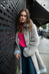 Grey Coat with Contrasting Collar